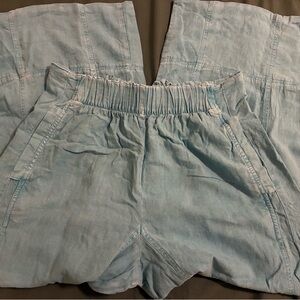 Free People Light Blue Linen Pants